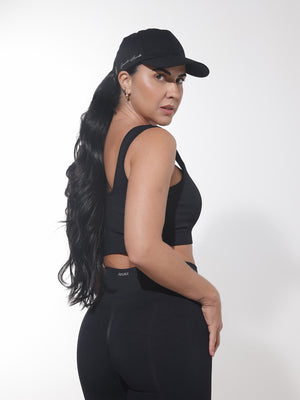 Conjunto ALIVAH Preto — top, legging e short